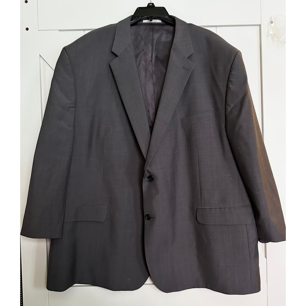 Joseph Abboud Mens 54R Charcoal Wool Suit Jacket Blazer Two Button